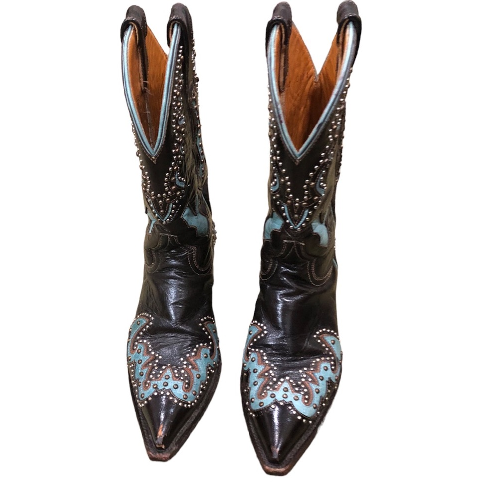 Not for sale. Vargas women studded silver cowgirl boots size 41/2.